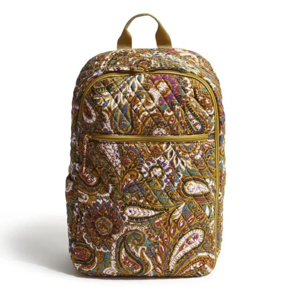 Vera Bradley Lay Flat Travel cotton Backpack Carry On “Buta Spray” New